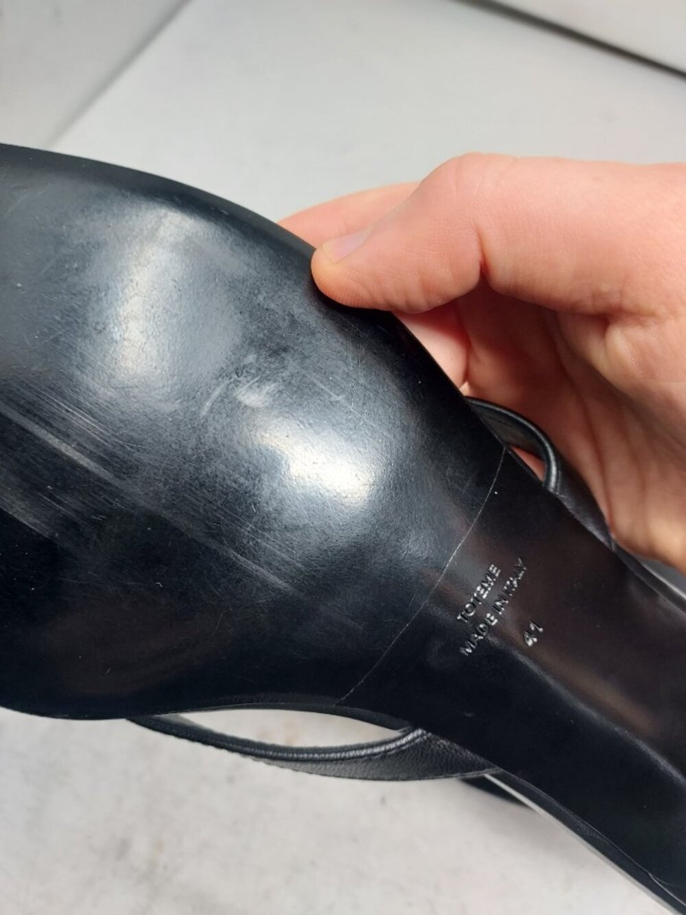 Toteme Black Leather Kitten Heel Flip Flop Sandals EU 41 - Picture 7 of 10
